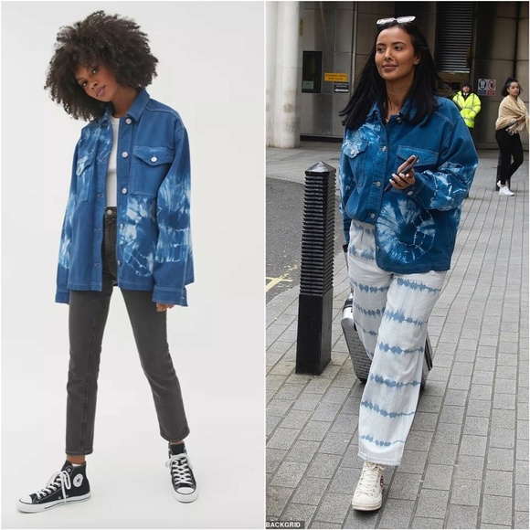 NEW BDG Urban Outfitters Tie Dye Denim Shirt Jacket Oversized SHACKET SIZE SMALL - Picture 1 of 2